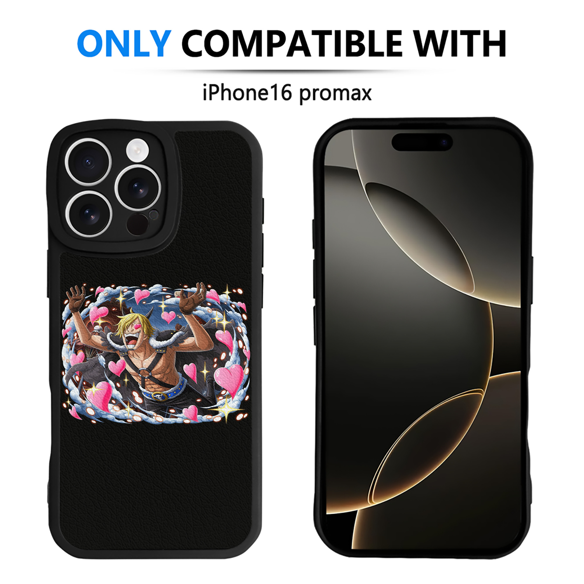（画像用） ワンピース サンジ ONE PIECE Sanji 【iPhone 16シリーズ対応】シリコンスマホケース（レザー調） 材質：シリコン
